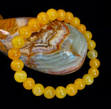Orange Agate Beaded Bracelet – 8mm Natural Stones (Medium to Large Wrists)