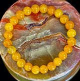 Orange Agate Beaded Bracelet – 8mm Natural Stones (Medium to Large Wrists)