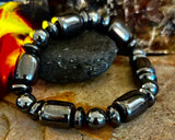 Power Play Bracelet | Geometric Healing Stone for Strength & Style (Large Wrists)