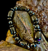 Power Play Bracelet | Geometric Healing Stone for Strength & Style (Large Wrists)