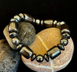Power Play Bracelet | Geometric Healing Stone for Strength & Style (Large Wrists)