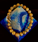 Yooperlite Grounding Bracelet – Natural UV Reactive Stone, 8mm Beads (Large Wrists) - treasures-4-u-2-day