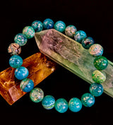 Green Dragon Vein Agate Beaded Bracelet – Natural Stone Jewelry (8mm/10mm) - treasures-4-u-2-day