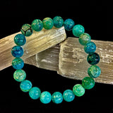 Green Dragon Vein Agate Beaded Bracelet – Natural Stone Jewelry (8mm/10mm) - treasures-4-u-2-day