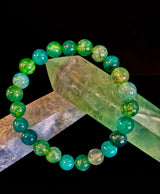 Green Dragon Vein Agate Beaded Bracelet – Natural Stone Jewelry (8mm/10mm) - treasures-4-u-2-day
