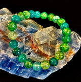 Green Dragon Vein Agate Beaded Bracelet – Natural Stone Jewelry (8mm/10mm) - treasures-4-u-2-day