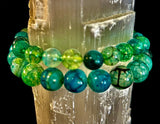 Green Dragon Vein Agate Beaded Bracelet – Natural Stone Jewelry (8mm/10mm) - treasures-4-u-2-day