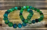 Green Dragon Vein Agate Beaded Bracelet – Natural Stone Jewelry (8mm/10mm) - treasures-4-u-2-day