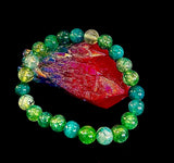 Green Dragon Vein Agate Beaded Bracelet – Natural Stone Jewelry (8mm/10mm) - treasures-4-u-2-day