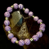 Purple Malachite Handmade Bracelet - 8"-8.5" - Large and Extra Large Wrists