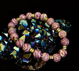 Purple Malachite Handmade Bracelet - 8"-8.5" - Large and Extra Large Wrists