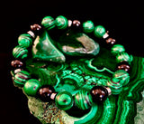 Deep Green Malachite and Black Onyx (7.5" - 8.5") Large and Extra Large Wrists