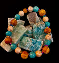 Turquoise and Cream Howlite with Coconut Palm Beads (8