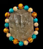 Turquoise and Cream Howlite with Coconut Palm Beads (8