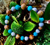 Turquoise and Cream Howlite with Coconut Palm Beads (8"-8.5" Large and XL Wrists)