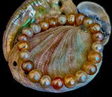 Cultured Freshwater Pearl Stretch Bracelet — Multicolor Baroque Pearl Bracelet for Medium Wrists