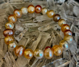 Cultured Freshwater Pearl Stretch Bracelet — Multicolor Baroque Pearl Bracelet for Medium Wrists