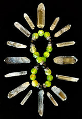 Green Agate & Black Onyx Stretch Bracelet — Handmade Natural Stone Bracelet with Silver Spacers for Large to XL Wrists (7.5"–8.5")