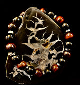 Tiger’s Eye & Black Onyx Power Bracelet — Handmade in Puerto Vallarta Mexico — Protection & Confidence Stone Bracelet for Large Wrists