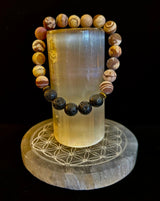 Matte Brown Zebra Jasper Lava Rock Diffuser Bracelet