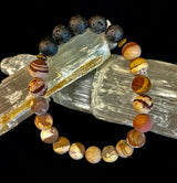 Matte Brown Zebra Jasper Lava Rock Diffuser Bracelet