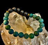 Matte Green Moss Agate Essential Oil Diffuser Bracelet (Large and XL Wrist Options)