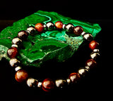 Tiger’s Eye & Hematite Energy Bracelet – Handmade in Puerto Vallarta | Natural Stone Bracelet for Large & XL Wrists