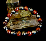 Tiger’s Eye & Hematite Energy Bracelet – Handmade in Puerto Vallarta | Natural Stone Bracelet for Large & XL Wrists
