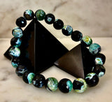 Green Ocean Jasper Energy Bracelet – 10mm Natural Ocean Jasper Bracelet for Grounding & Positive Energy