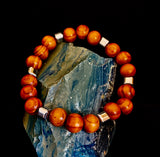 Coconut Palm Wood Bracelet – XL Fit | Handmade in Puerto Vallarta | Natural Wood Bead Bracelet