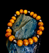 Coconut Palm Wood Bracelet – XL Fit | Handmade in Puerto Vallarta | Natural Wood Bead Bracelet