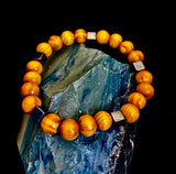 Coconut Palm Wood Bracelet – XL Fit | Handmade in Puerto Vallarta | Natural Wood Bead Bracelet