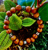Coconut Palm Wood Bracelet – XL Fit | Handmade in Puerto Vallarta | Natural Wood Bead Bracelet