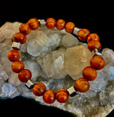 Coconut Palm Wood Bracelet – XL Fit | Handmade in Puerto Vallarta | Natural Wood Bead Bracelet
