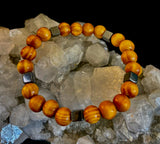 Coconut Palm Wood Bracelet – XL Fit | Handmade in Puerto Vallarta | Natural Wood Bead Bracelet