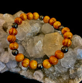 Coconut Palm Wood Bracelet – XL Fit | Handmade in Puerto Vallarta | Natural Wood Bead Bracelet