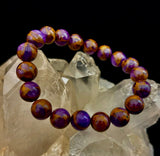 Purple Variscite Impression Bracelet – 10mm Beaded Bracelet | Medium Fit | Spiritual Energy & Statement Jewelry