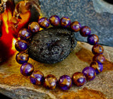 Purple Variscite Impression Bracelet – 10mm Beaded Bracelet | Medium Fit | Spiritual Energy & Statement Jewelry