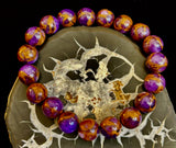 Purple Variscite Impression Bracelet – 10mm Beaded Bracelet | Medium Fit | Spiritual Energy & Statement Jewelry