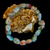 Larimar Nugget Stretch Bracelet – Small Wrist Fit | Natural Larimar Stone Bracelet | Ocean Energy Healing Jewelry