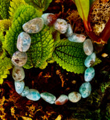 Larimar Nugget Stretch Bracelet – Small Wrist Fit | Natural Larimar Stone Bracelet | Ocean Energy Healing Jewelry
