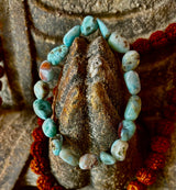 Larimar Nugget Stretch Bracelet – Small Wrist Fit | Natural Larimar Stone Bracelet | Ocean Energy Healing Jewelry
