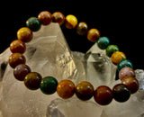 Ocean Jasper Bracelet – 8mm Natural Stone Beads | Medium Wrist Fit | Healing Crystal Jewelry for Joy & Balance