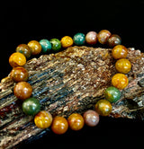 Ocean Jasper Bracelet – 8mm Natural Stone Beads | Medium Wrist Fit | Healing Crystal Jewelry for Joy & Balance