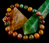 Ocean Jasper Bracelet – 8mm Natural Stone Beads | Medium Wrist Fit | Healing Crystal Jewelry for Joy & Balance