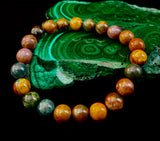 Ocean Jasper Bracelet – 8mm Natural Stone Beads | Medium Wrist Fit | Healing Crystal Jewelry for Joy & Balance