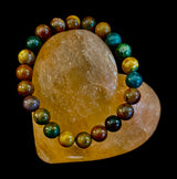 Ocean Jasper Bracelet – 8mm Natural Stone Beads | Medium Wrist Fit | Healing Crystal Jewelry for Joy & Balance