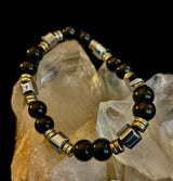 Midnight Shield Obsidian Bracelet – One of a Kind | Puerto Vallarta Artisan Piece