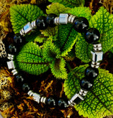 Midnight Shield Obsidian Bracelet – One of a Kind | Puerto Vallarta Artisan Piece