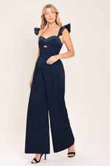 CLASSIC EVENING WOVEN JUMPSUIT